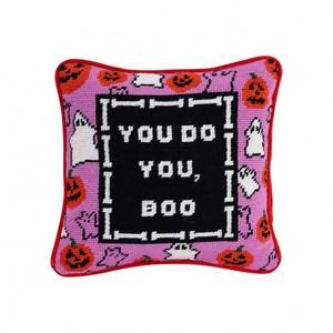 NEW FURBISH STUDIO you do you boo needlepoint pillow in luxe velvet
